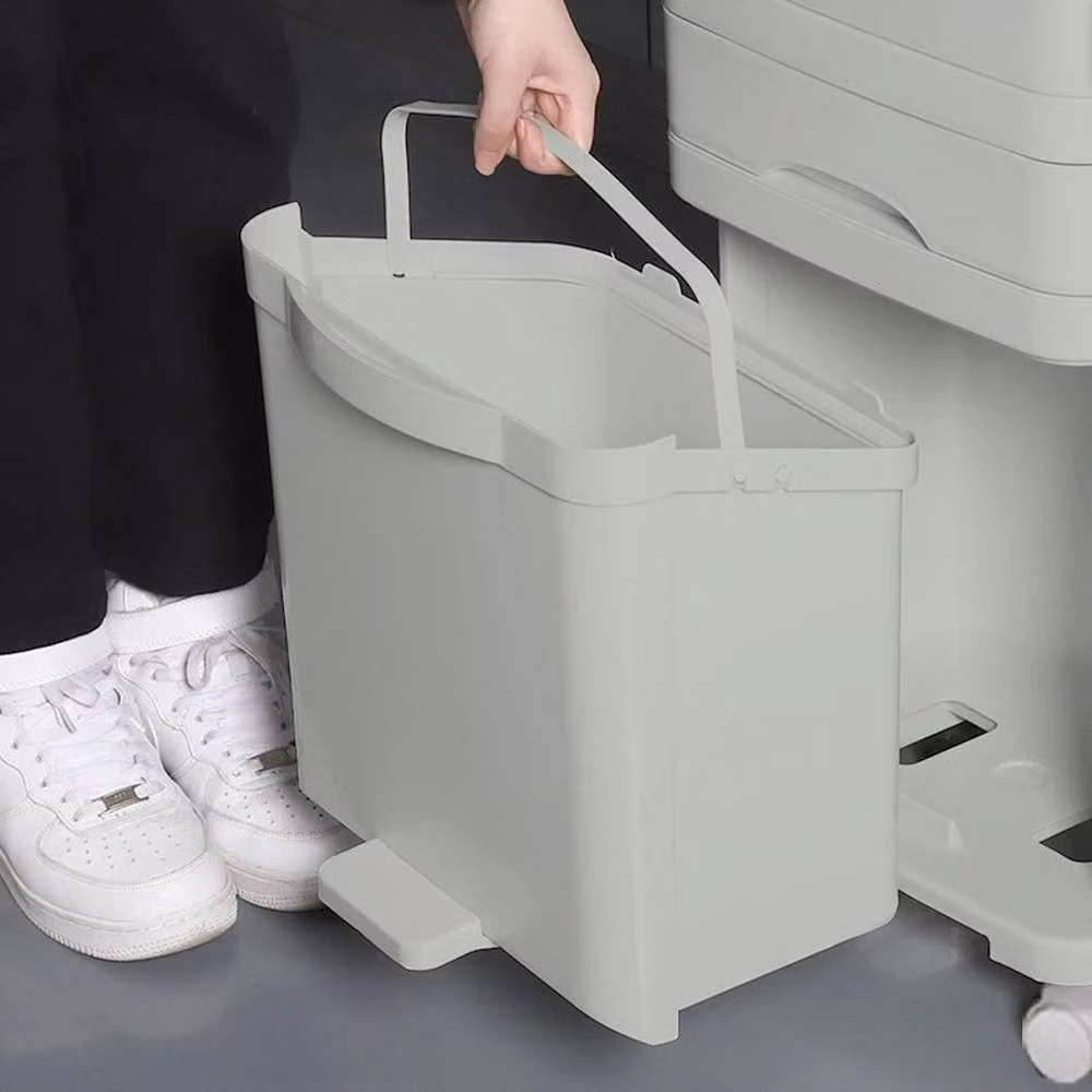 EONLION 42L Plastic Kitchen Trash Bin in Grey – 3