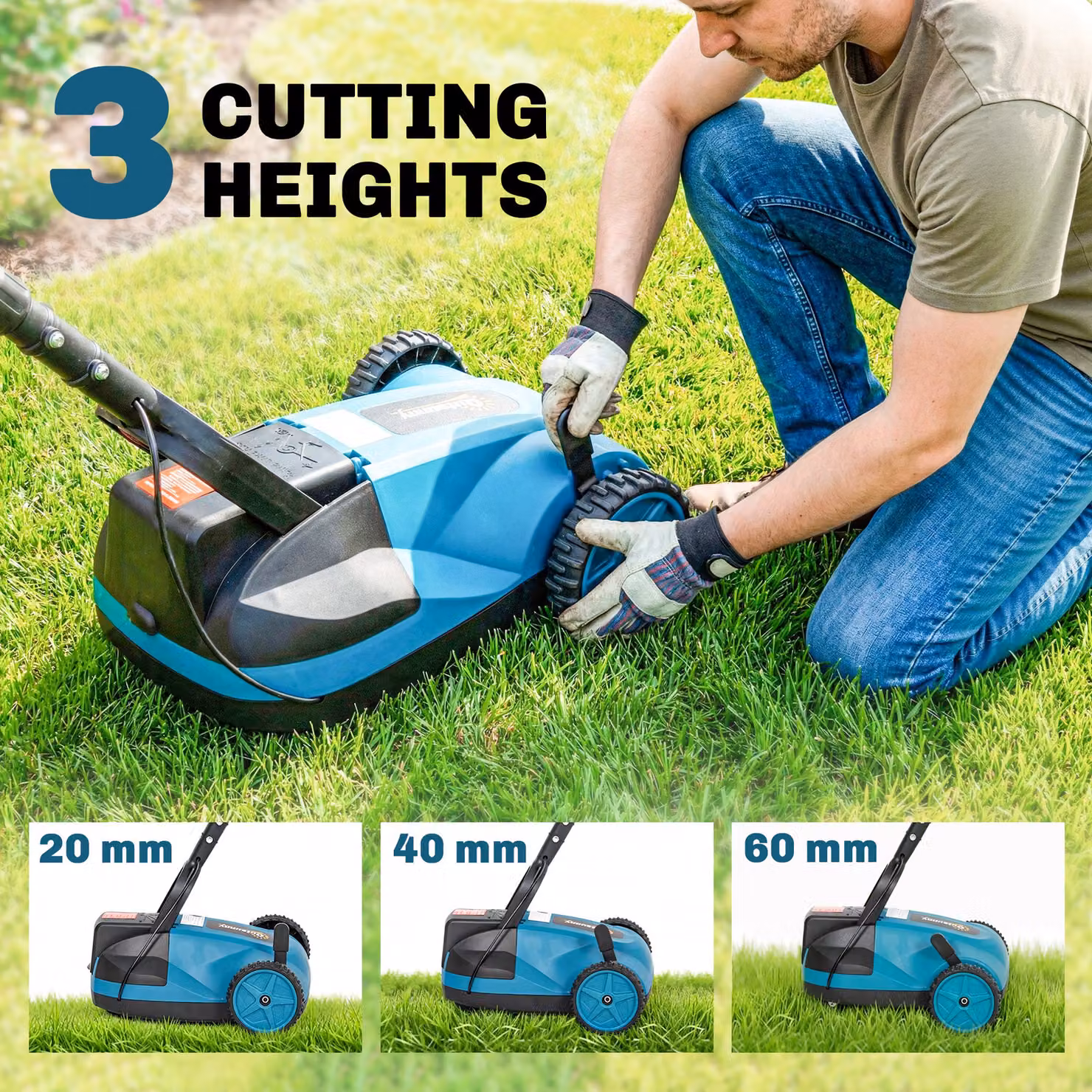 Outsunny 18V Cordless Lawnmower with 2 x 4Ah Batteries, Charger and 21cm Cutting Width – 7