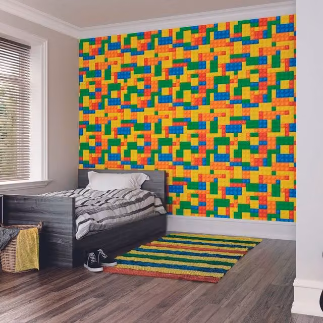 Origin Murals Multicolour Geometric Toy Bricks Wall Mural