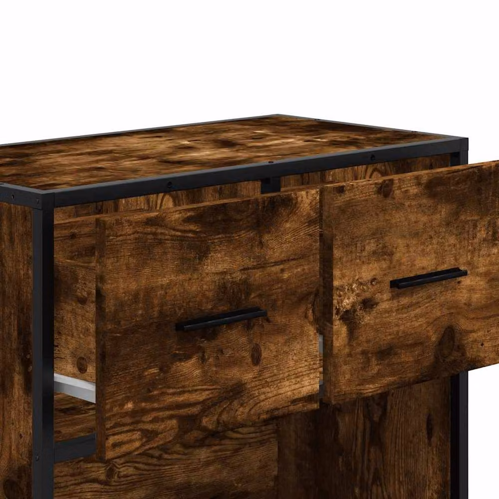 Berkfield Home Bedside Cabinet in Smoked Oak Brown, W/D/H: 60 x 31 x 60 cm – 5