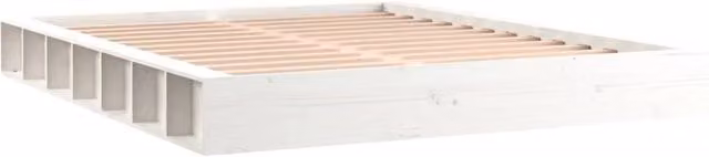Berkfield Home Beautiful Solid Wood Pine Bed Frame, White, W/D/H: 200 x 200 cm