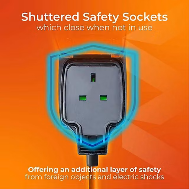 Masterplug Weatherproof Inline Trailing Socket in Grey