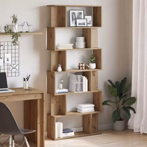 vidaXL Artisan Oak Book Cabinet in Brown, W/D/H: 80 x 24 x 192 cm – 2