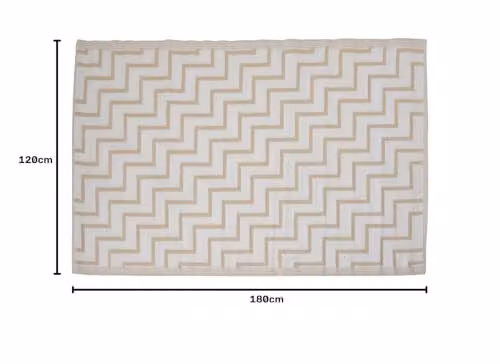 Jack Stonehouse Classic Pattern Woven Outdoor Floor Rug, Beige Zig-Zag, W/D/H: 120 x 120 x 1 cm – 2