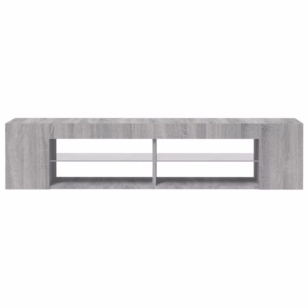Berkfield Home Modern TV Cabinet with LED Lights in Grey Sonoma, W: 135 cm, D: 39 cm, H: 30 cm – 3