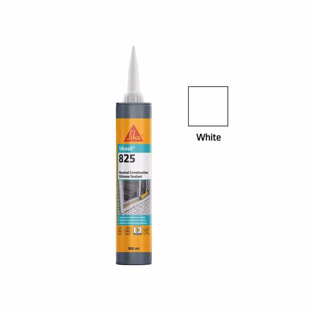 Sika Sikasil-825 Silicone Sealant, White, 380ml – 2