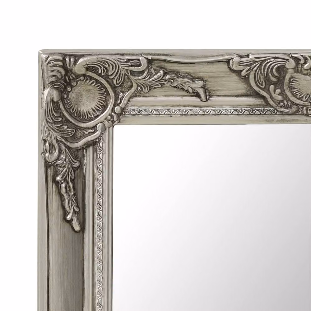 Berkfield Home Baroque Style Rectangular Wall Mirror in Silver, W: 60 cm, H: 40 cm – 3