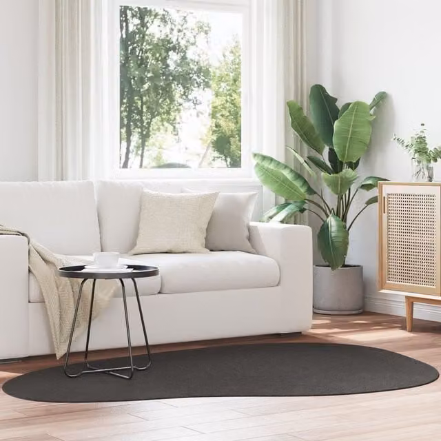 Berkfield Home Huarte Short Pile Washable Rug, Anthracite, W: 140 cm x D: 200 cm