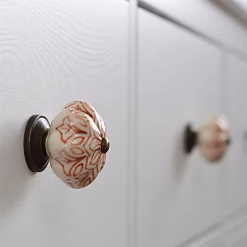 Nicola Spring Red Ceramic Cabinet Knobs, Pack of 6 – 4