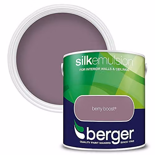 Berger Silk Emulsion Berry Boost Pink and Purple Satin Gloss Paint 2.5 l