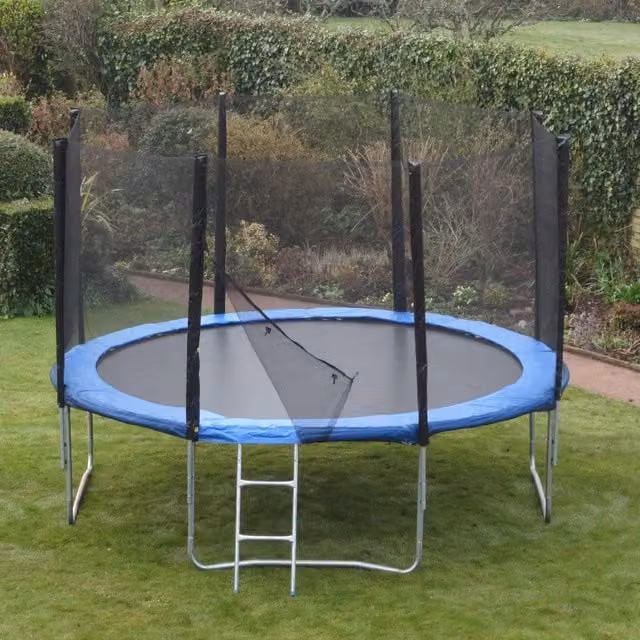 Kanga Hi-Power 14ft Trampoline Package with Safety Net in Blue