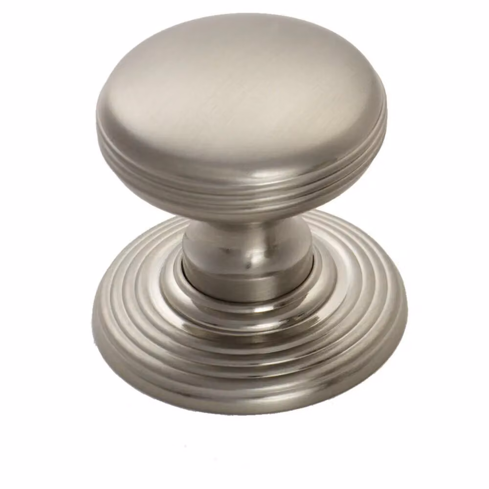 Loops Set of 4 Smooth Ringed Cabinet Door Knobs, 28mm Diameter, Brushed Satin Nickel Finish – 2