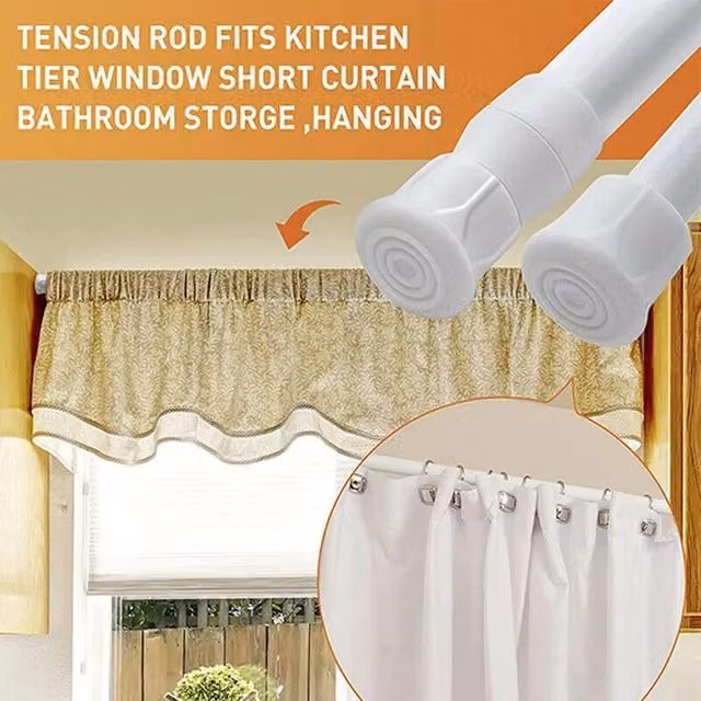 FLAVORA White Extendable Spring Loaded Tension Rod, W/D/H: 60 x 52 x 1000 cm