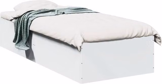 Berkfield Home Small Single Wood Bed Frame in White, W: 75 cm, L: 190 cm