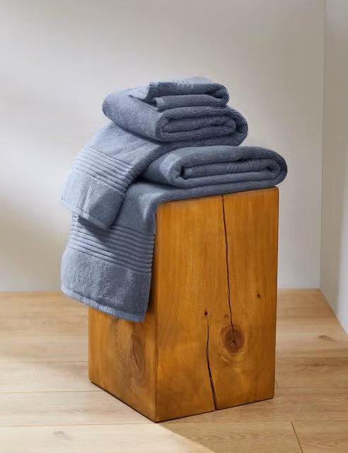 M&S Plush Egyptian Cotton Towel in Petrol