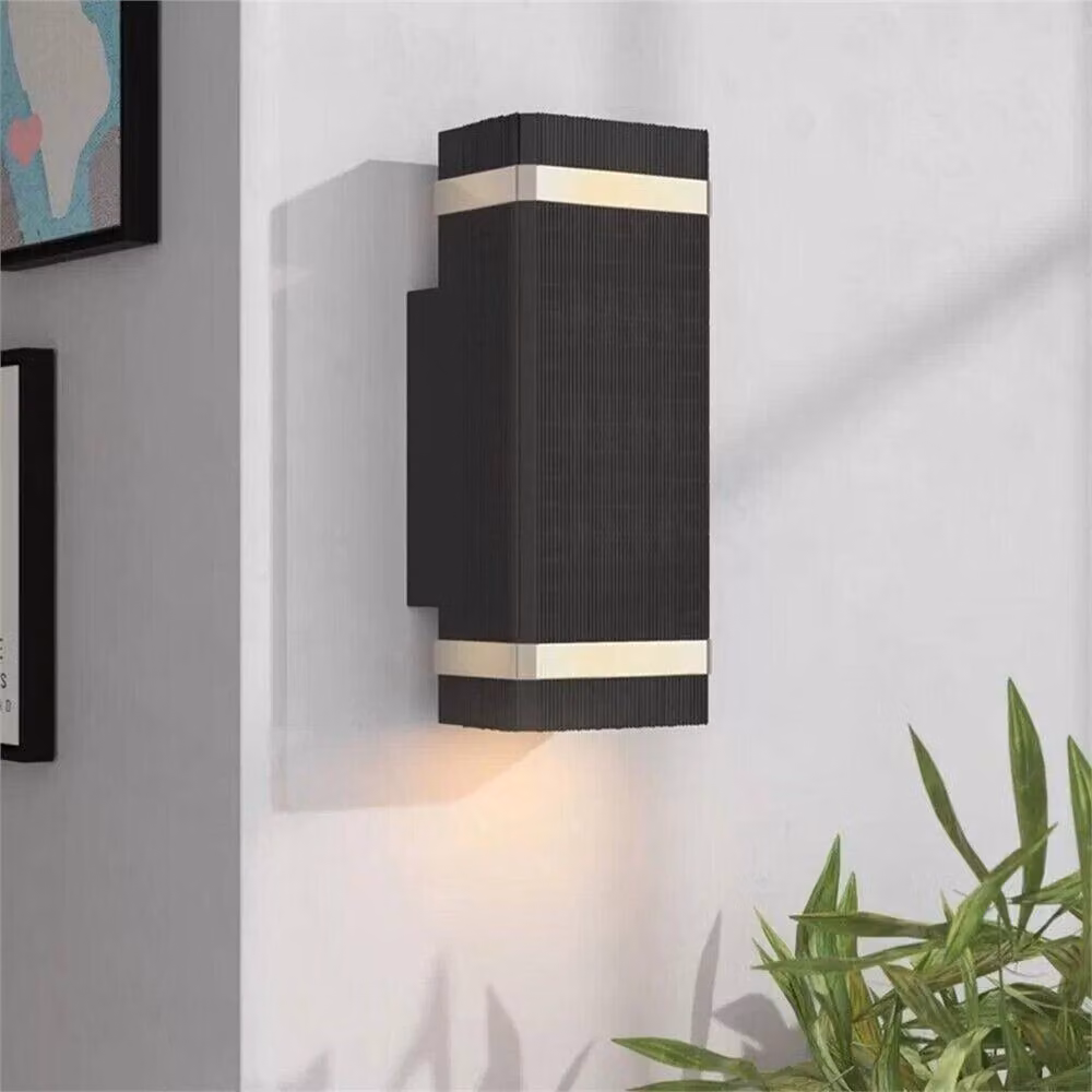 SPETLEK Modern Up Down LED Outdoor Wall Light, Black Aluminium, IP65 Waterproof Garden Sconce with Warm White Bulb Included, H 23.0 cm x W 11.0 cm x D 2.0 cm – 6