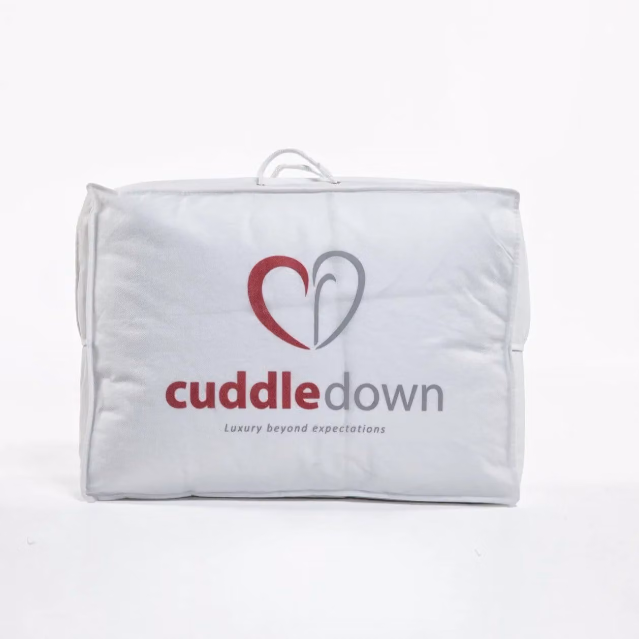 Cuddledown Transparent Grey Fabric Duvet Storage Bags with Handles and Lid