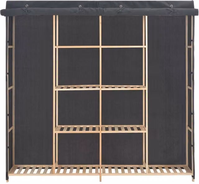 Berkfield Home Grey Fabric Roll Shutter Wardrobe W/D/H: 173 x 40 x 170 cm – 1