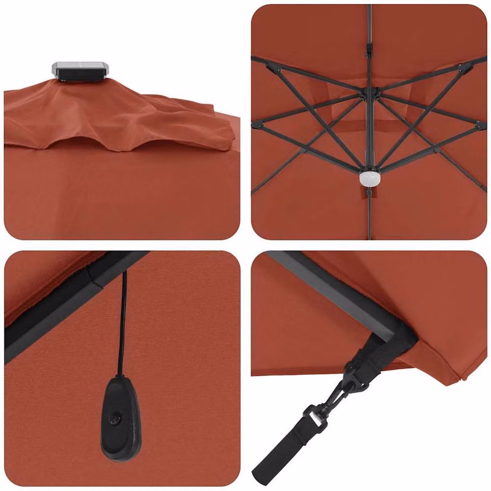 Berkfield Home Cantilever Garden Umbrella in Orange Polyester – 4