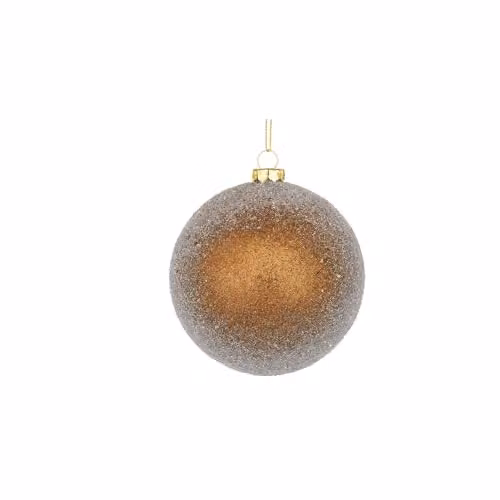 Melody Maison Set of 3 Large Bronze and Gold Glitter Christmas Baubles – 3