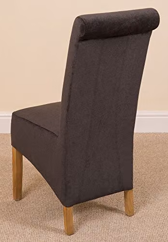 Oak Furniture King Richmond Solid Oak 6 Seater Extending Dining Table and Montana Black Fabric Upholstered Chairs Set – 3