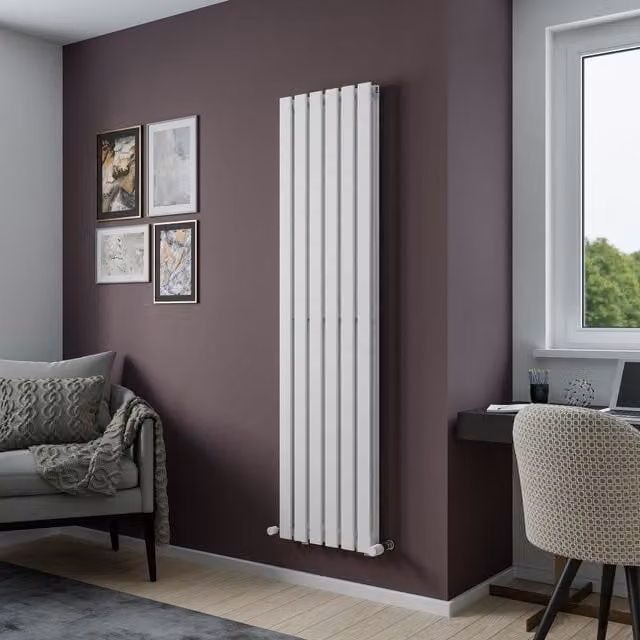 Agadon Lola Designer Flat Panel Vertical Radiator in White