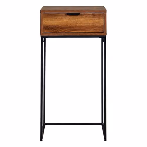 SPOT ON DEALZ Walnut Bedside Cabinets Set of 2 with Metal Frame and Drawers – 4