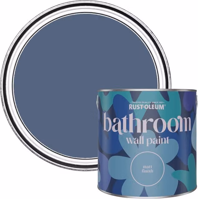 Rust-Oleum Blue Water-Resistant Bathroom Wall and Ceiling Paint, Blue, 2.5L – 1