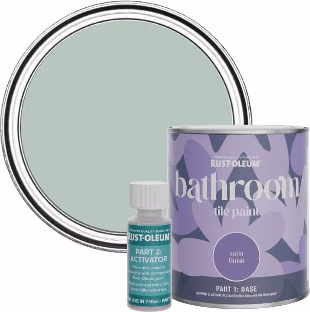 Rust-Oleum Bathroom Tile Paint in Satin Finish, Leaplish Green, 750ml