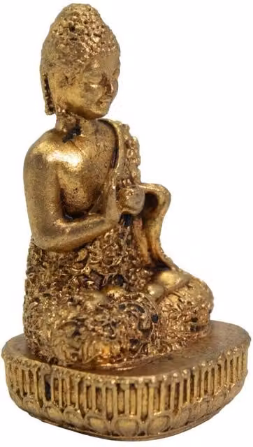 KDMD Brass Buddha Miniature Statue in Aged Gold Finish – 1