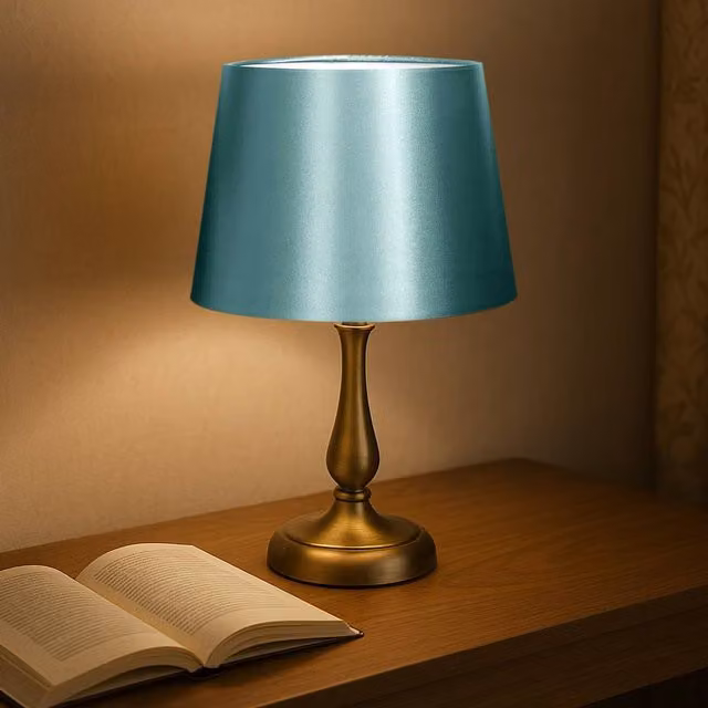 Voltico Classic Satin Table Lamp Shade in Aqua