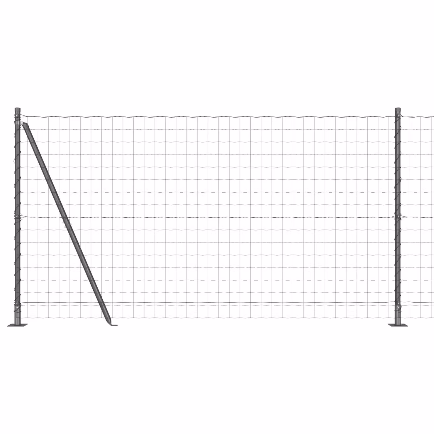 Berkfield Home Set of 2 Grey Steel Euro Fence, 25 x 1.2 m – 2