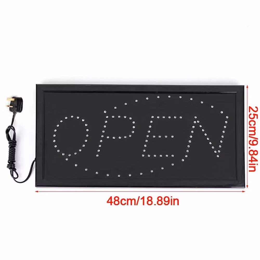 NESTLUNE Flashing LED Open Sign Neon Light in Black, W: 100 cm, H: 15 cm – 2