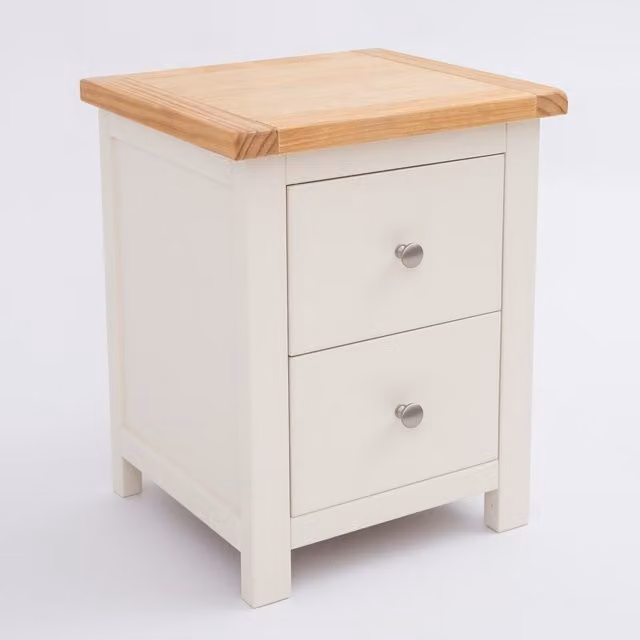 Cabinet Bits Modern White Waxed Pine Bedside Cabinet