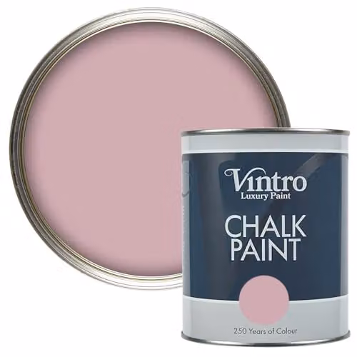 Vintro Chalk Paint in Dusky Pink (Albert Bridge), 1L, Ultra Matt Finish