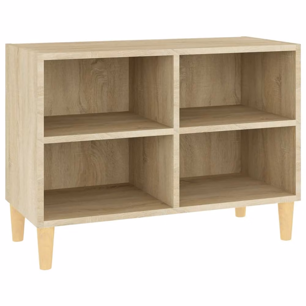 Berkfield Home Sonoma Oak TV Cabinet with Solid Wood Legs in Light Tan, W/D/H: 69.5 x 30 x 50 cm – 3
