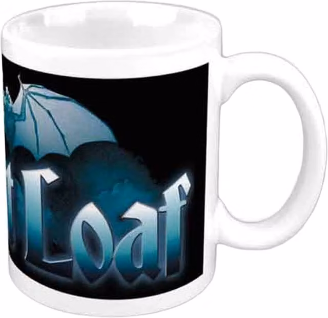 Meat Loaf Bat Out Of Hell Logo Stoneware Mug in White