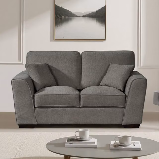Artemis Home Colman 2 Seat Fabric Sofa in Charcoal Grey