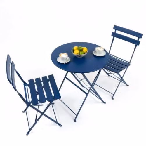 Harbour Housewares 2 Seater Sussex Bistro Garden Furniture Set in Blue