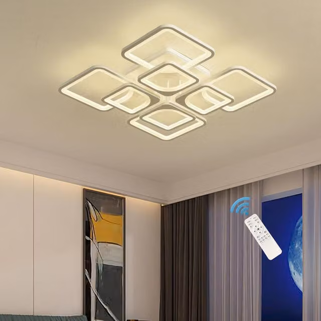 Garwarm 70W Square Acrylic LED Ceiling Light, White Flush Mount, Dimmable – 1