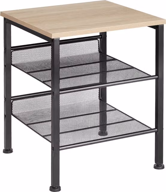 Tectake Lincoln Industrial Bedside Table in Oak Sonoma and Black