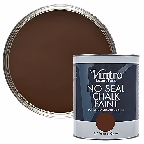 Vintro Ribwort Brown No Seal Chalk Paint, 1 Litre