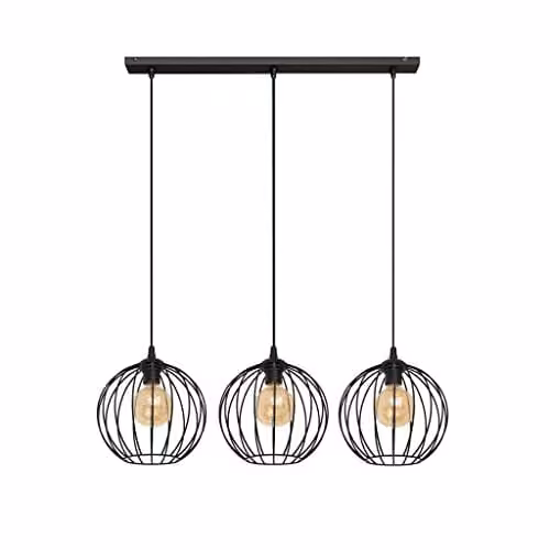 Netlighting Mercure Straight Bar Pendant Ceiling Light Black 70cm