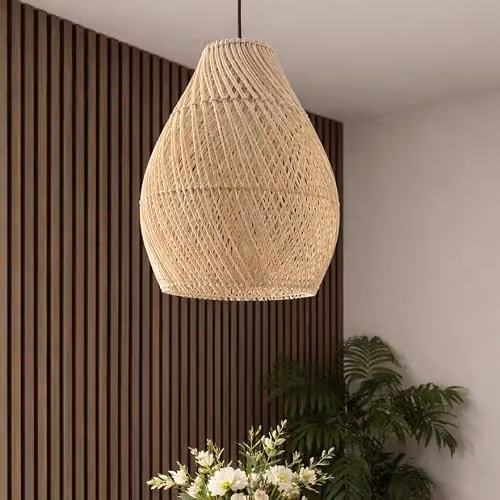 CGC Lighting Enya Round Natural Rattan Easy Fit Lampshade in Beige – 3