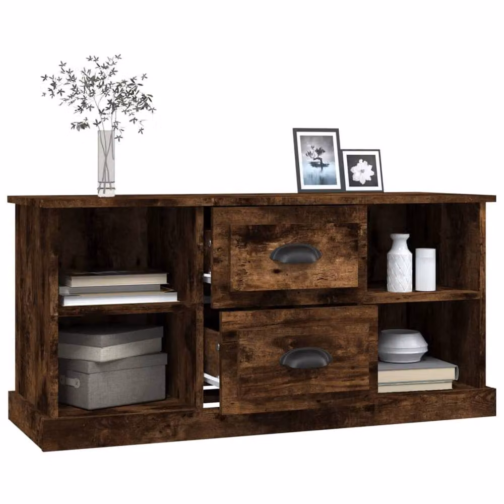 Berkfield Home Smoked Oak TV Cabinet in Brown, W: 99.5 cm, D: 35.5 cm, H: 48 cm – 3