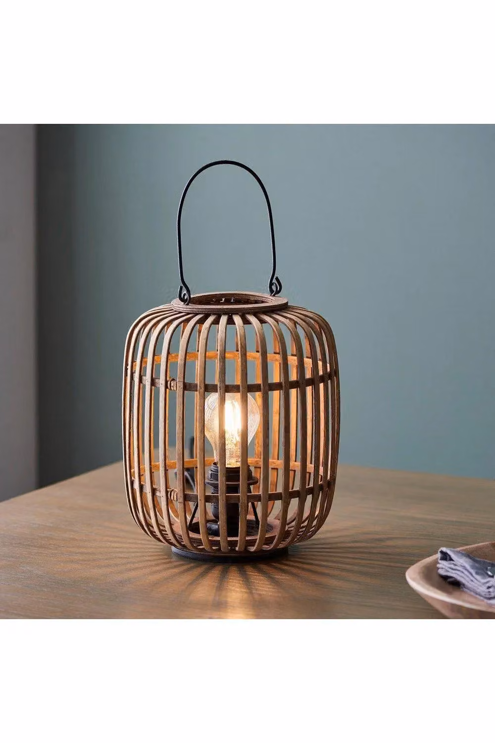 Netlighting Mathias Complete Table Lamp in Natural Bamboo and Matt Black Paint – 2
