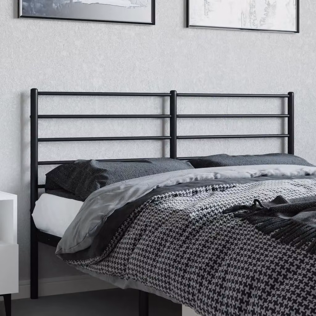 Berkfield Home Classic Metal Headboard in Black, Width: 120 cm – 3