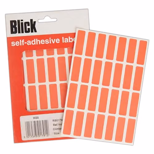 Blick Red Self Adhesive Rectangular Paper Labels, 896 Pack, W: 38 mm, H: 12 mm – 1