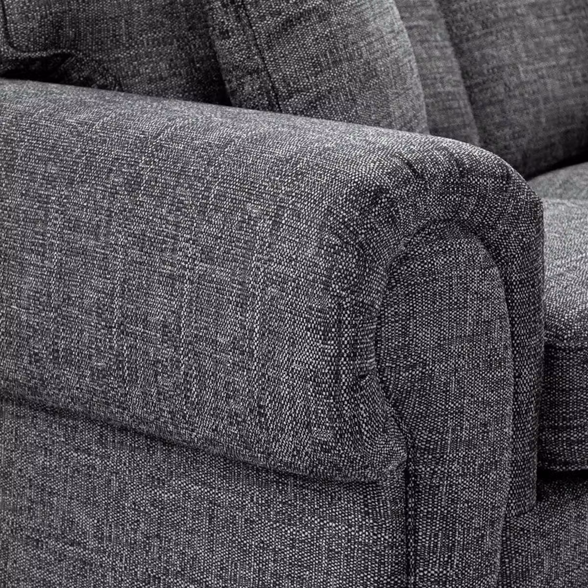 Furnishings For Less UK Wilcot Grey Fabric 5 Seater L-Shaped Corner Sofa with High Back and Scatter Cushions – 4