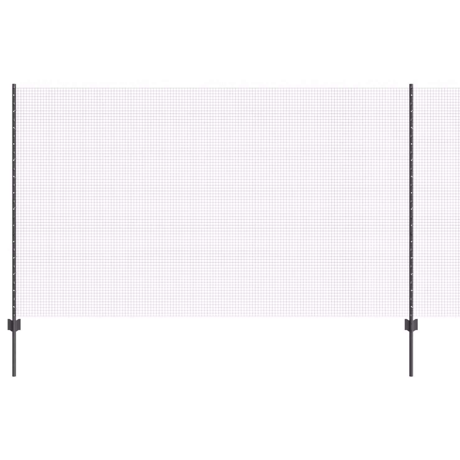 Berkfield Home Grey Steel Welded Wire Fence with 10 U-Profile Posts, W: 10 m, H: 1.4 m – 2